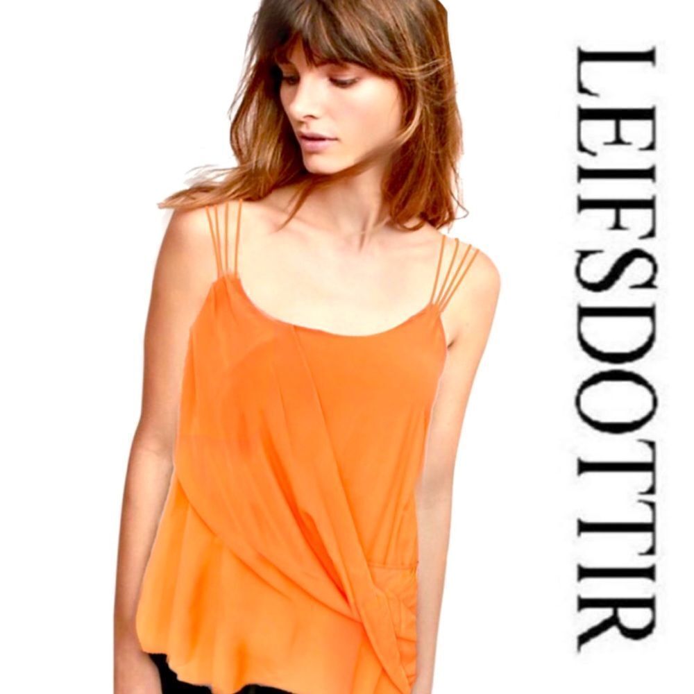 Anthropologie Leifdottir Orange Silk Twist Tank